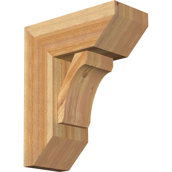 Ekena Millwork Legacy Slat Rough Sawn Bracket w/ Offset Brace, Western Red Cedar, 8"W x 18"D x 22"H BKT0806X18X22LEC06RWR - main
